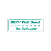 Leuk "100%! Goed gedaan!" Tutor Rubber Stamp Zelfinktende Stempel (Design)