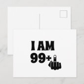 Leuk 100ste verjaardagscadeau, 99 Plus één Briefkaart (Voorkant / Achterkant)