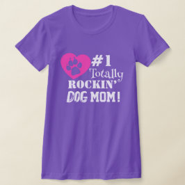 Leuk #1 Helemaal Rockin Dog Mom (paarse) T-shirt