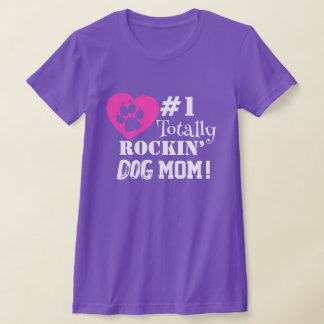 Leuk #1 Helemaal Rockin Dog Mom (paarse) T-shirt