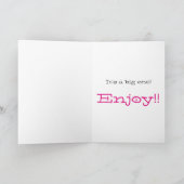 Leuk, 30ste verjaardag, grote roze, zwarte tekst,  kaart (Binnen)