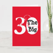 Leuk, 30ste verjaardag, witte, zwarte tekst op roo kaart (Voorkant)