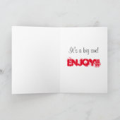 Leuk, 30ste verjaardag, witte, zwarte tekst op roo kaart (Binnen)