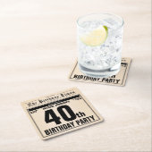 Leuk 40e Verjaardag  Krant Unique Custom Kartonnen Onderzetters (Insitu)