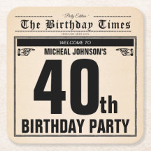 Leuk 40e Verjaardag  Krant Unique Custom