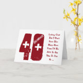 Leuk, 40e verjaardag voor broer, rood en wit tekst kaart (Gele Bloem)