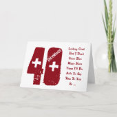 Leuk, 40e verjaardag voor broer, rood en wit tekst kaart (Voorkant)