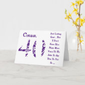 Leuk, 40ste verjaardag, neef, paarse en witte teks kaart (Gele Bloem)