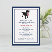 Leuk 4 juli Black Lab met Amerikaanse vlag Kaart (Staand voorkant)