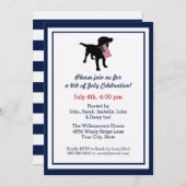 Leuk 4 juli Black Lab met Amerikaanse vlag Kaart (Voorkant / Achterkant)