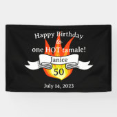 Leuk 50e verjaardag "Hot Tamale" Sassy gepersonali Spandoek (Horizontaal)