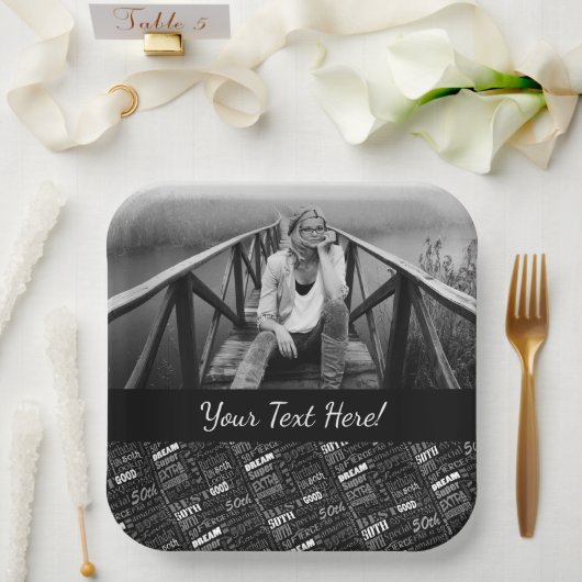 Leuk 50e verjaardagsfeestje gepersonaliseerd monog papieren bordje (Huwelijk)