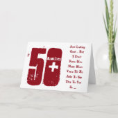 Leuk, 50ste verjaardag, broer, rood en wit tekst. kaart (Voorkant)