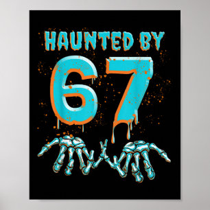 Leuk 67 Meme Halloween Skelet Hand Geest Poster