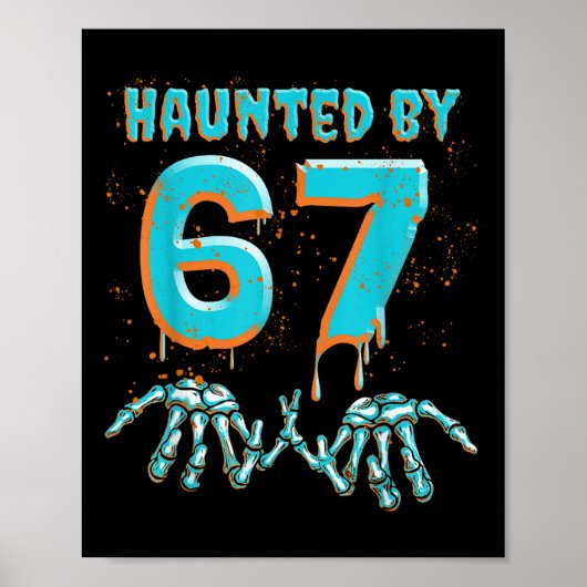Leuk 67 Meme Halloween Skelet Hand Geest Poster (Voorkant)