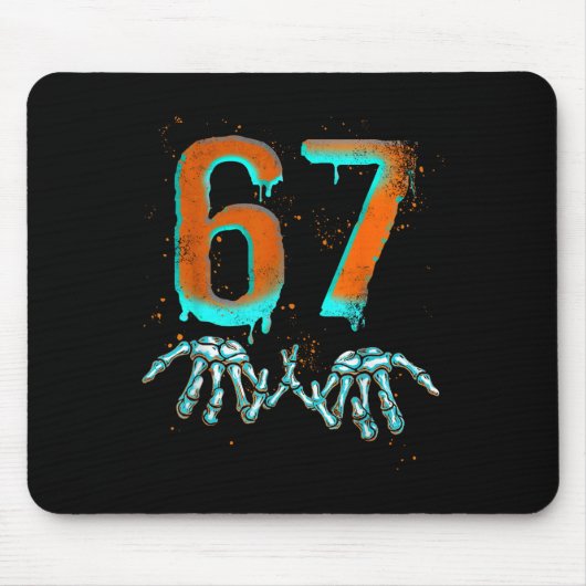 Leuk 67 Meme Halloween Skelet Muismat (Voorkant)