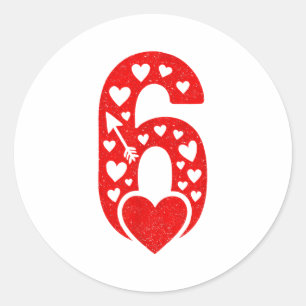 Leuk 67 Nummer 6-7 6 7 Overeenkomende Valentijnsda Ronde Sticker