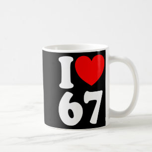 Leuk 67 Nummer 6-7 Ik Hart 6 7 Zes Zeven Koffiemok