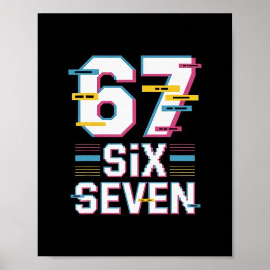 Leuk 6 7 Zes Zeven Meme  Poster (Voorkant)