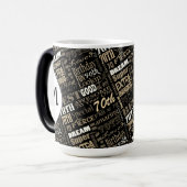 Leuk 70e verjaardagsfeestje gepersonaliseerd monog magische mok (Voorkant links)