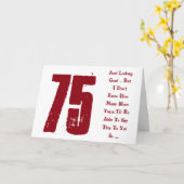 Leuk, 75e verjaardag, rood en wit tekst. kaart (Gele Bloem)