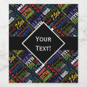 Leuk 75e verjaardagsfeestje gepersonaliseerd monog wijn etiket (Enkel label)