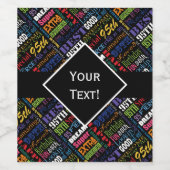 Leuk 95e verjaardagsfeestje gepersonaliseerd monog wijn etiket (Enkel label)