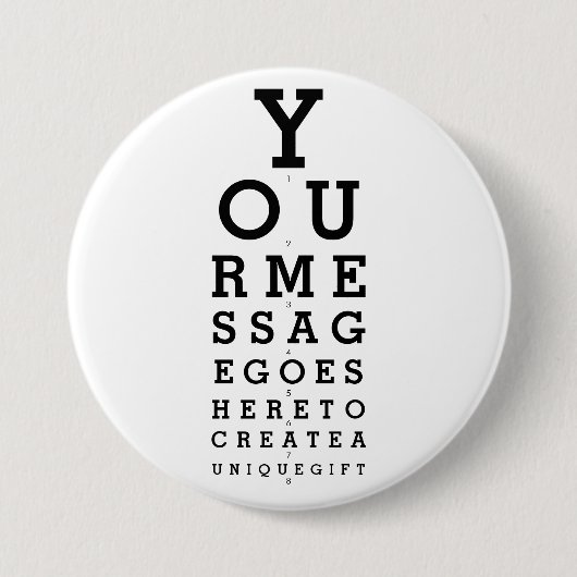 Leuk aangepast bericht Opticien Gezichtsscherpteka Ronde Button 7,6 Cm (Voorkant)