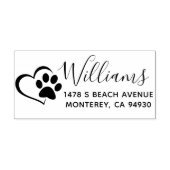 Leuk aangepaste hond Paw hart retour adres Rubberstempel (Afrduk)
