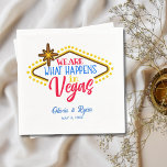 Leuk aangepaste Las Vegas teken bruiloft Servet<br><div class="desc">Maak je klaar voor een memorabele Las Vegas bruiloft met deze aanpasbare bruiloft servetten! Het is het perfecte detail voor uw cocktailuur of desserttafel.</div>