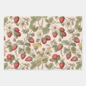 Leuk  Aardbei en Bloemen Design Inpakpapier Vel (Voorkant)
