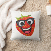 Leuk Aardbei Karakter – Leuke Kawaii Fruit Kunst Kussen (Deken)