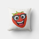 Leuk Aardbei Karakter – Leuke Kawaii Fruit Kunst Kussen (Voorkant)
