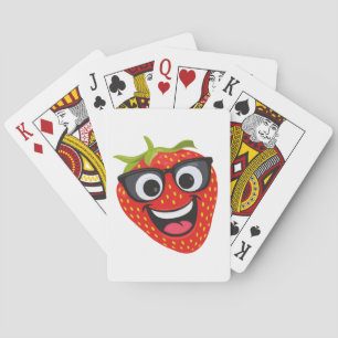 Leuk Aardbei Karakter – Leuke Kawaii Fruit Kunst Pokerkaarten