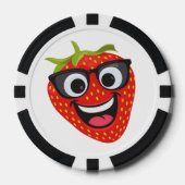 Leuk Aardbeien Karakter – Leuke Kawaii Fruit Kunst Poker Chips (Voorkant)