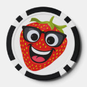 Leuk Aardbeien Karakter – Leuke Kawaii Fruit Kunst Poker Chips (Achterkant)