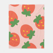Leuk aardbeimotief fleece deken (Voorkant)