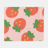 Leuk aardbeimotief fleece deken (Voorkant (Horizontaal))