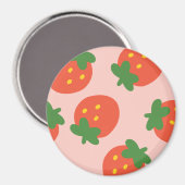 Leuk aardbeimotief magneet (Voorkant / Achterkant)