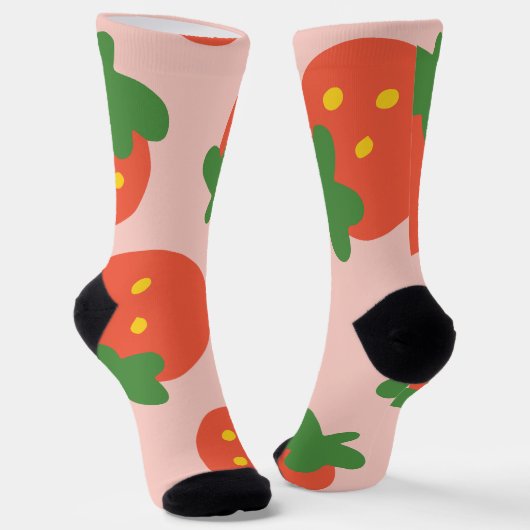 Leuk aardbeimotief sokken (Gebogen)