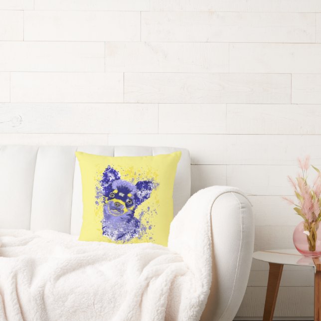 Leuk Abstract Blauw Chihuahua Sierkussen (Bank)