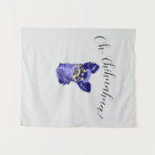 Leuk Abstract Blauw Chihuahua Tapestry Wandkleed (Voorkant (horizontaal))