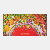 Leuk Abstract Bloemenrood gepersonaliseerd citaat Bureaumat (Voorkant)