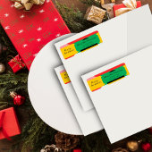 Leuk Abstract geometrisch patroon Vrolijk kerstfee Etiket