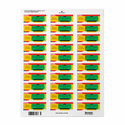Leuk Abstract geometrisch patroon Vrolijk kerstfee Etiket (Full Sheet)