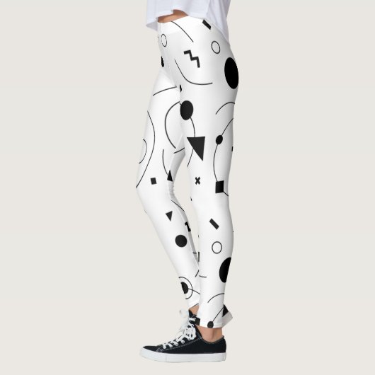 Leuk Abstract zwart-wit patroon Leggings (Links)