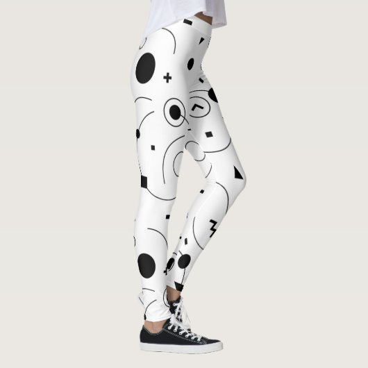 Leuk Abstract zwart-wit patroon Leggings (Rechts)