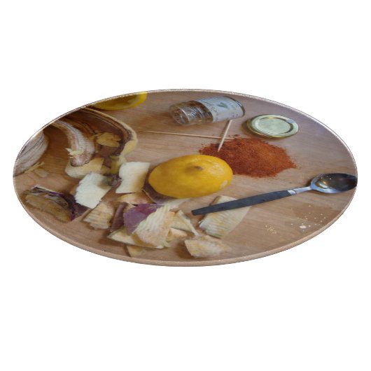 leuk afbeelding van gehakte veg prep voor het dine snijplank (Hoek)