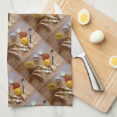 leuk afbeelding van gehakte veg prep voor het dine theedoek (Quarter Fold)