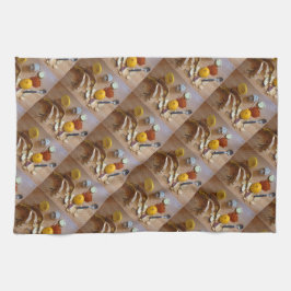 leuk afbeelding van gehakte veg prep voor het dine theedoek